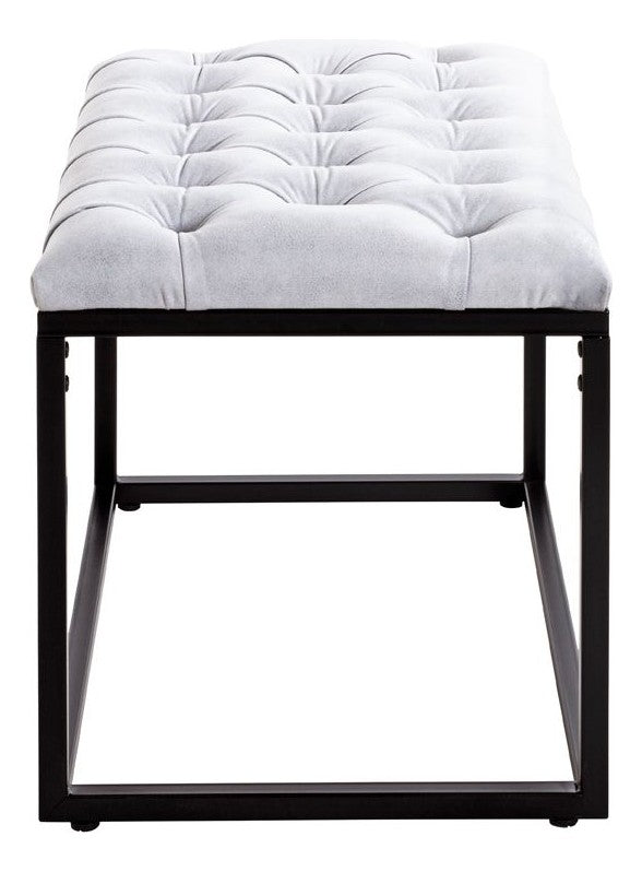 Hocker Industrial-Design mit Lederoptik-Bezug, grau-schwarz – Ansicht 4