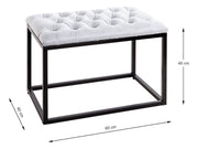 Hocker Industrial-Design mit Lederoptik-Bezug, grau-schwarz – Ansicht 6
