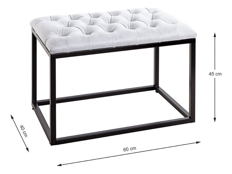 Hocker Industrial-Design mit Lederoptik-Bezug, grau-schwarz – Ansicht 6