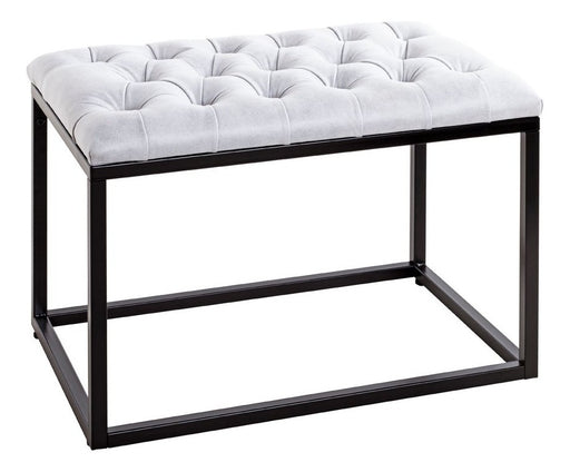 Hocker Industrial-Design mit Lederoptik-Bezug, grau-schwarz – Ansicht 1