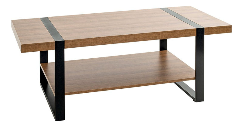 Couchtisch Eiche-Dekor mit Kufengestell aus Stahlrohr, schwarz – Ansicht 1