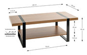 Couchtisch Eiche-Dekor mit Kufengestell aus Stahlrohr, schwarz – Ansicht 6