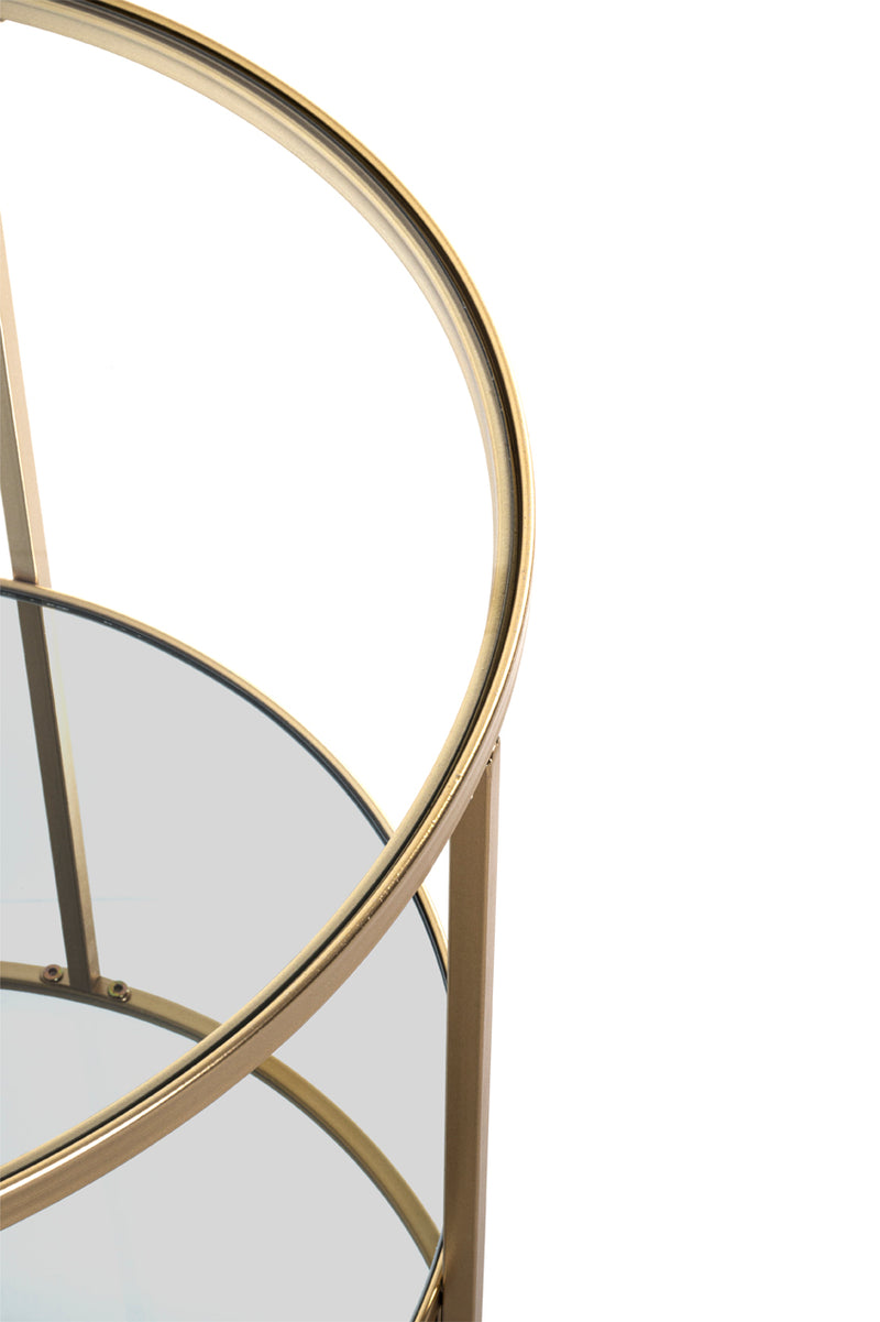 Haku Beistelltisch Art Deco mit Glas- und Spiegelablage, goldfarben