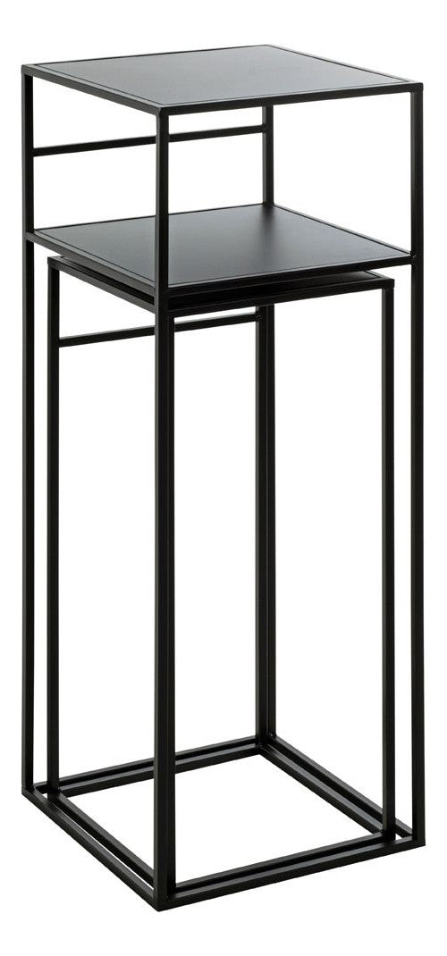 Haku Beistelltisch 2er Set aus Stahlrohr, schwarz pulverbeschichtet