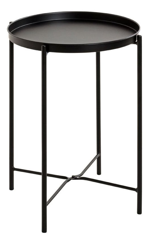 Beistelltisch rund aus Stahlrohr, schwarz, Art Deco – Ansicht 1