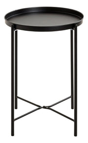 Beistelltisch rund aus Stahlrohr, schwarz, Art Deco – Ansicht 3