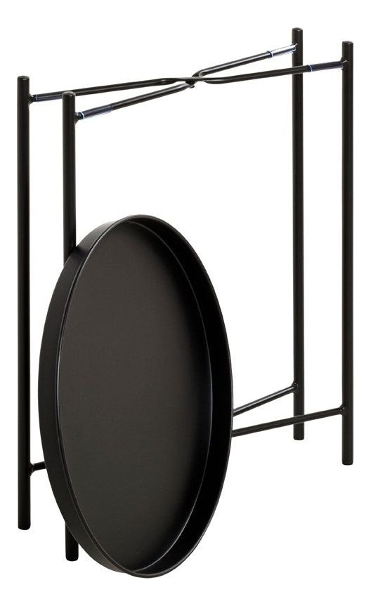 Beistelltisch rund aus Stahlrohr, schwarz, Art Deco – Ansicht 4