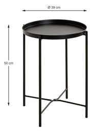 Beistelltisch rund aus Stahlrohr, schwarz, Art Deco – Ansicht 5