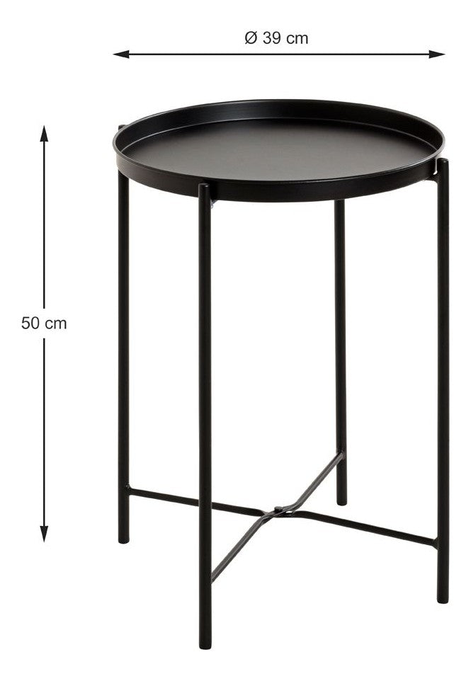 Beistelltisch rund aus Stahlrohr, schwarz, Art Deco – Ansicht 5