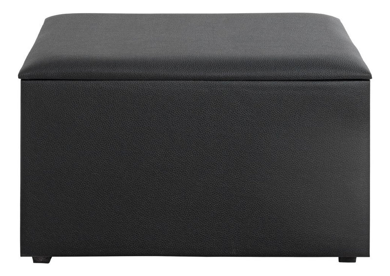 Sitztruhe gepolstert mit Kunstlederbezug in Schwarz, 65x40 cm – Ansicht 2