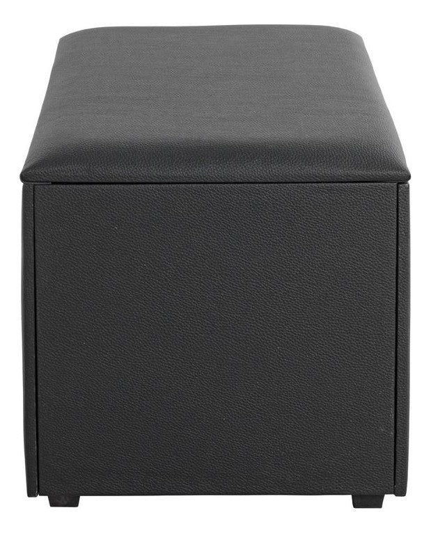 Sitztruhe gepolstert mit Kunstlederbezug in Schwarz, 65x40 cm – Ansicht 3