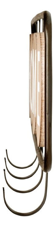 Wandgarderobe mit 4 Haken, Schriftzug „Home“, Metall schwarz-eiche – Ansicht 4