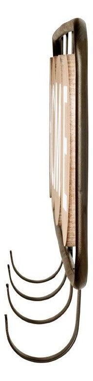 Wandgarderobe mit 4 Haken, Schriftzug „Home“, Metall schwarz-eiche – Ansicht 4