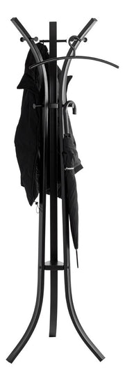 Garderobenständer mit 9 Haken, Stahlrohr schwarz, freistehend – Ansicht 7