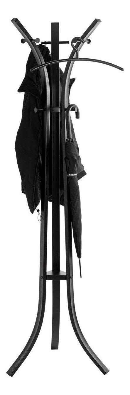 Garderobenständer mit 9 Haken, Stahlrohr schwarz, freistehend – Ansicht 7