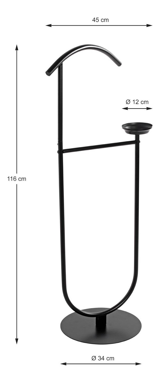 Herrendiener Dressboy aus schwarzem Stahlrohr, 116 cm hoch – Ansicht 10