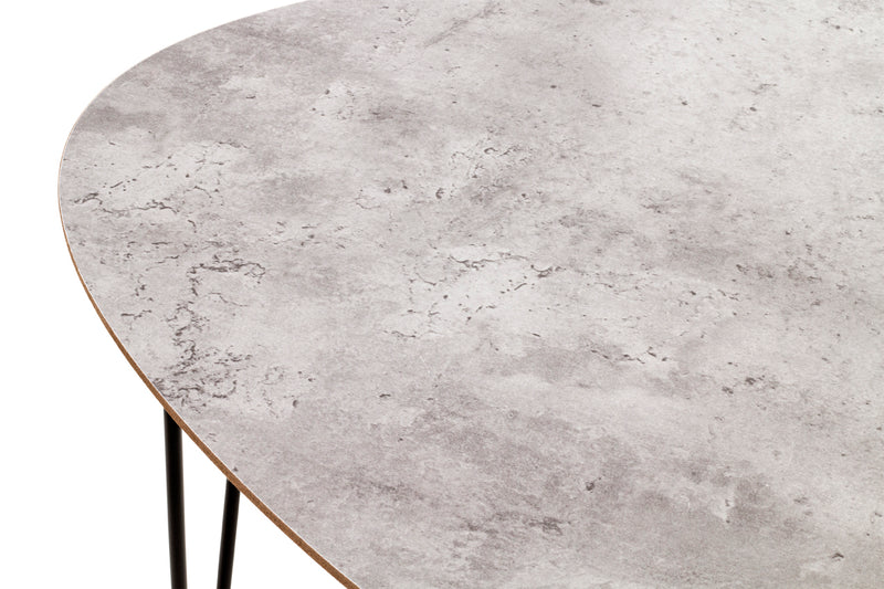 Beistelltisch 2er-Set, Betonoptik mit schwarzem Metallgestell – Ansicht 2