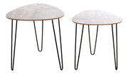 Beistelltisch 2er-Set, Betonoptik mit schwarzem Metallgestell – Ansicht 3