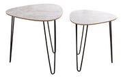 Beistelltisch 2er-Set, Betonoptik mit schwarzem Metallgestell – Ansicht 4