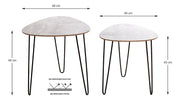 Beistelltisch 2er-Set, Betonoptik mit schwarzem Metallgestell – Ansicht 5