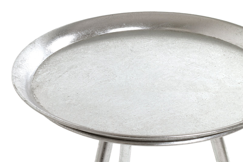 Haku Beistelltisch rund aus Metall, silberfarben, Stativgestell