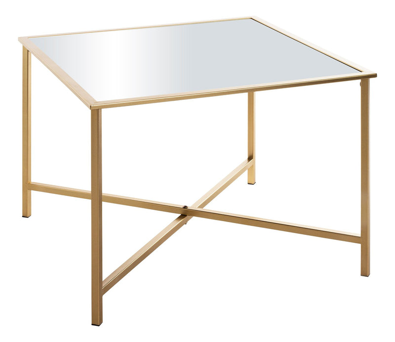 Beistelltisch Art Deco, Gold mit Spiegelablage, 60x60x45 cm – Ansicht 1
