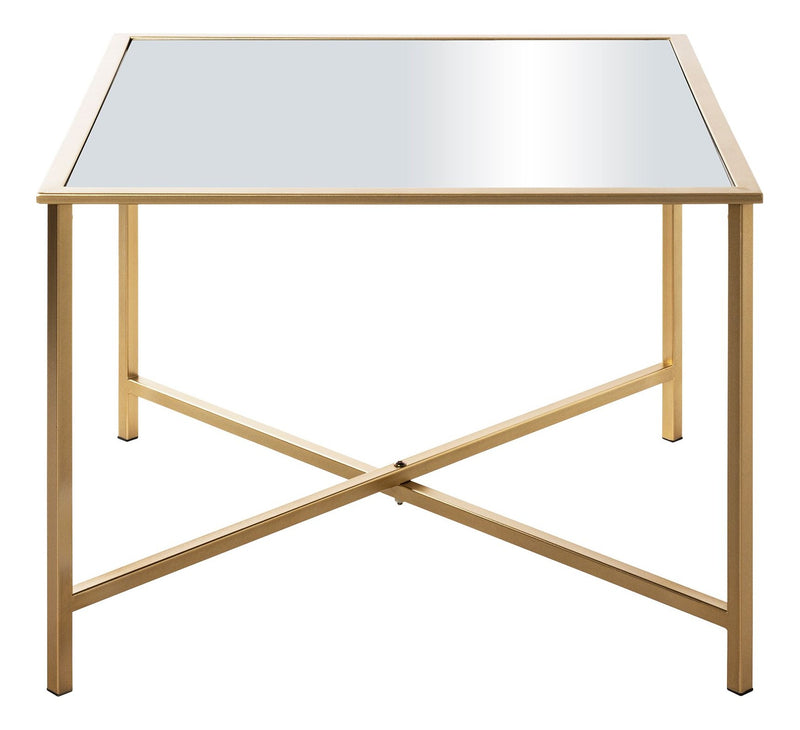 Beistelltisch Art Deco, Gold mit Spiegelablage, 60x60x45 cm – Ansicht 6