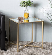 Beistelltisch Art Deco, Gold mit Spiegelablage, 60x60x45 cm – Ansicht 7