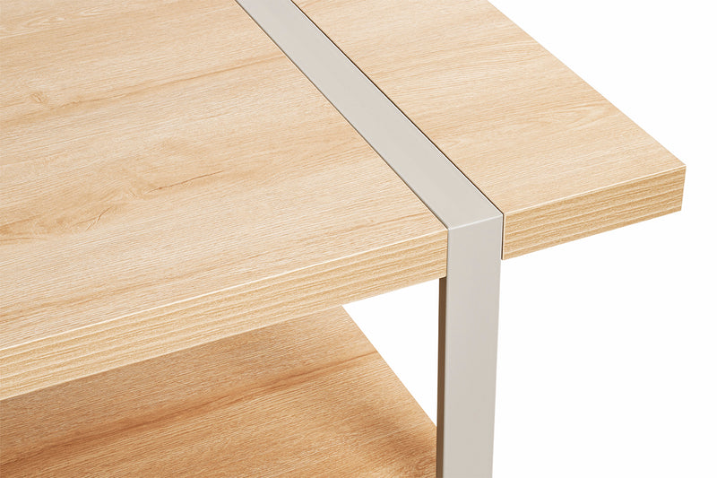 Couchtisch mit Eiche-Dekor und Kaschmirgrauem Gestell – Ansicht 4