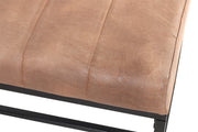 Sitzbank Industrial, Gestell Stahlrohr schwarz, Sitz Leder braun – Ansicht 4