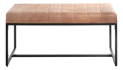 Sitzbank Industrial, Gestell Stahlrohr schwarz, Sitz Leder braun – Ansicht 5
