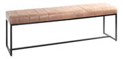 Sitzbank Industrial, Gestell Stahlrohr schwarz, Sitz Leder braun – Ansicht 1