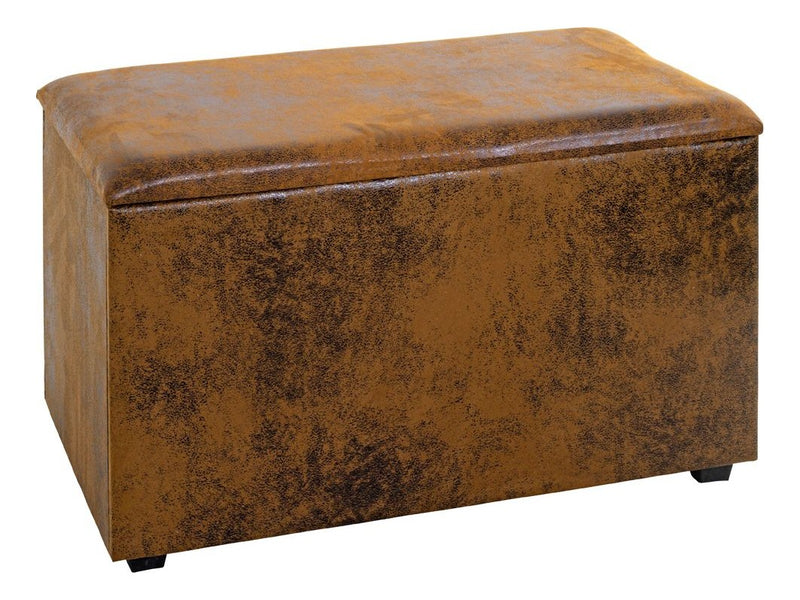Haku Sitztruhe braun, gepolstert mit Kunstleder in Vintageoptik