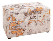 Sitztruhe gepolstert mit Stauraum, Motiv Beige-Braun-Orange – Ansicht 1