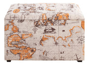 Sitztruhe gepolstert mit Stauraum, Motiv Beige-Braun-Orange – Ansicht 3