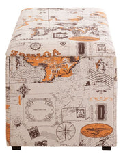 Sitztruhe gepolstert mit Stauraum, Motiv Beige-Braun-Orange – Ansicht 4
