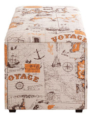 Sitztruhe gepolstert mit Stauraum, Motiv Beige-Braun-Orange – Ansicht 5