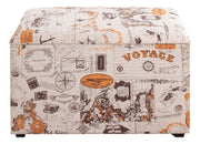 Sitztruhe gepolstert mit Stauraum, Motiv Beige-Braun-Orange – Ansicht 6