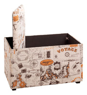 Sitztruhe gepolstert mit Stauraum, Motiv Beige-Braun-Orange – Ansicht 7