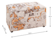 Sitztruhe gepolstert mit Stauraum, Motiv Beige-Braun-Orange – Ansicht 8