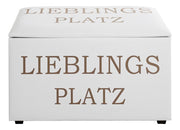 Sitztruhe Lieblingsplatz mit Schriftzug-Motiv, gepolstert, Weiß – Ansicht 2