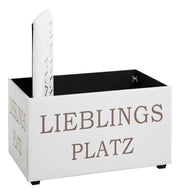 Sitztruhe Lieblingsplatz mit Schriftzug-Motiv, gepolstert, Weiß – Ansicht 4