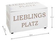 Sitztruhe Lieblingsplatz mit Schriftzug-Motiv, gepolstert, Weiß – Ansicht 5
