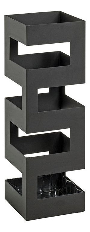 Schirmständer aus Metall, schwarz, mit Abtropfschale für 4-5 Schirme – Ansicht 1