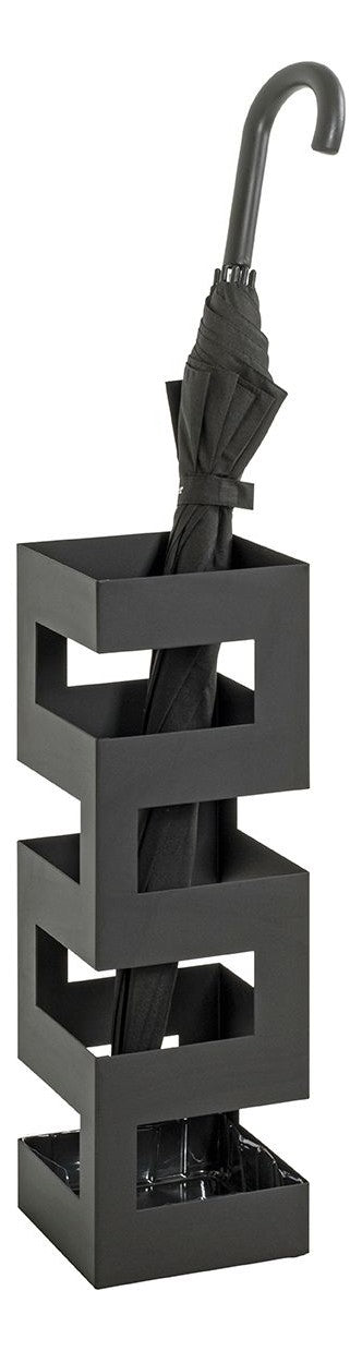 Schirmständer aus Metall, schwarz, mit Abtropfschale für 4-5 Schirme – Ansicht 4