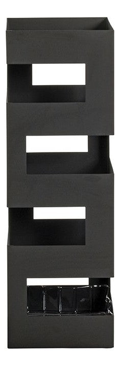Schirmständer aus Metall, schwarz, mit Abtropfschale für 4-5 Schirme – Ansicht 5