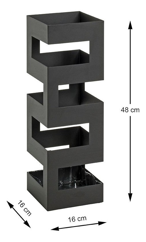 Schirmständer aus Metall, schwarz, mit Abtropfschale für 4-5 Schirme – Ansicht 7