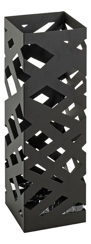 Schirmständer aus Metall, schwarz, quadratisch, 16x16x48 cm – Ansicht 1