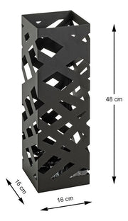 Schirmständer aus Metall, schwarz, quadratisch, 16x16x48 cm – Ansicht 7