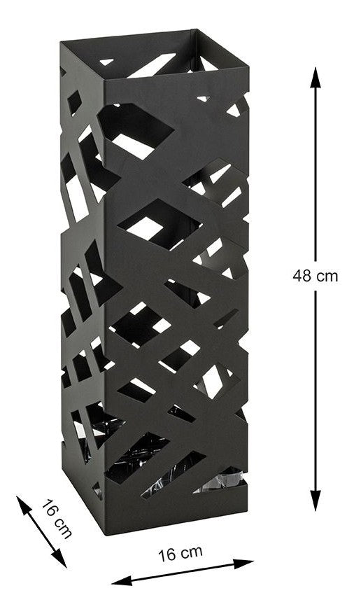 Schirmständer aus Metall, schwarz, quadratisch, 16x16x48 cm – Ansicht 7